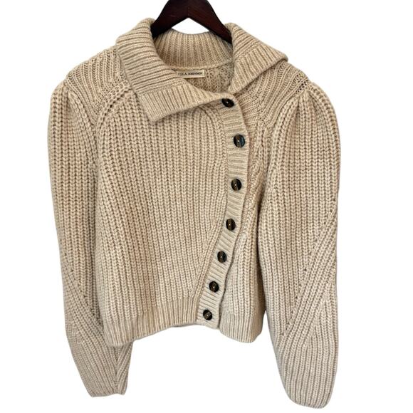 ULLA JOHNSON Sweater Womens M Beige Matilde Cardigan Baby Alpaca Blend - Picture 6 of 10
